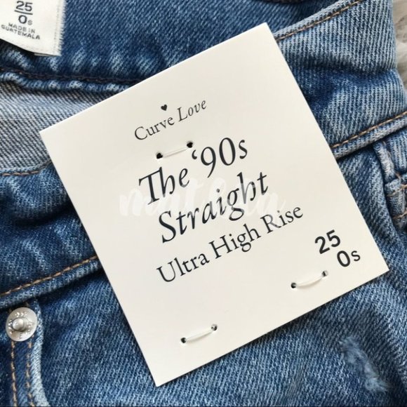 Abercrombie & Fitch Ultra High Rise The 90s Slim Straight Jeans 25 0S - Picture 2 of 4